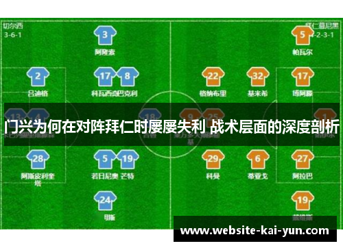 门兴为何在对阵拜仁时屡屡失利 战术层面的深度剖析